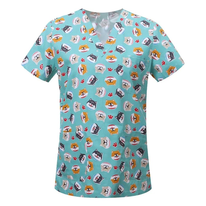 Men's Cotton Printed Animal Scrub Top - product image 10