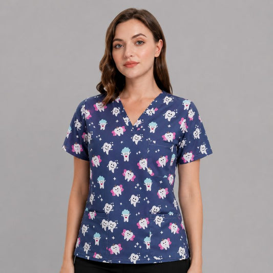 Women's Printed Dentistry Scrub Top - product image 1