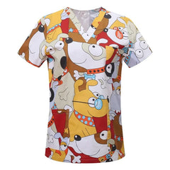 Women's Cotton Printed Animal Scrub Top - product image 8