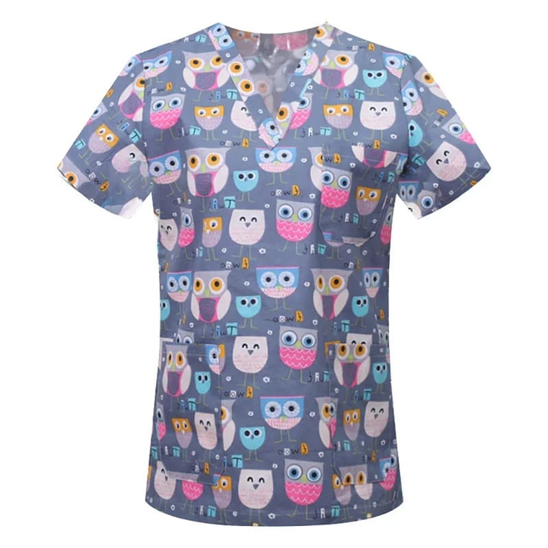 Women's Cotton Printed Animal Scrub Top - product image 9