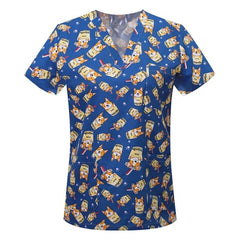 Women's Cotton Printed Animal Scrub Top - product image 11