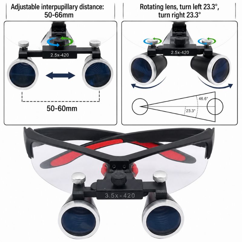 Dental Loupe 2.5X / 3.5X Vision / Dental Loupe With Wireless LED Headlight 2.5X / 3.5X Unique image