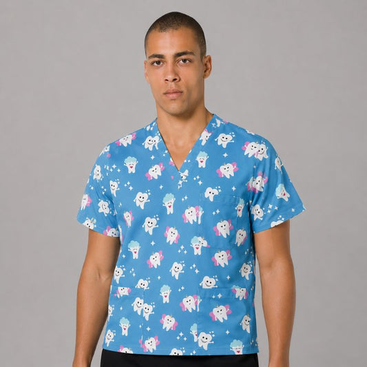 Men's Printed Dentistry Scrub Top - product image 1
